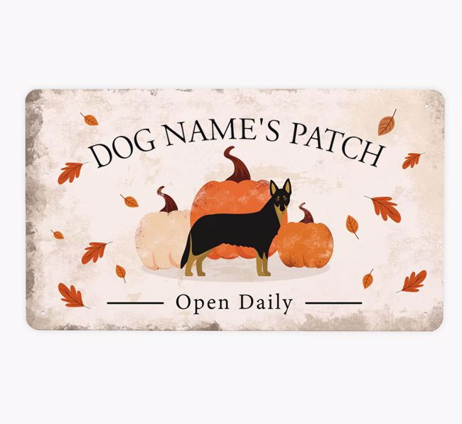 Pumpkin Patch: Personalised {breedFullName} Metal Sign